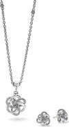 LAGOS Love Knot Stud Earrings & Pendant Necklace Set