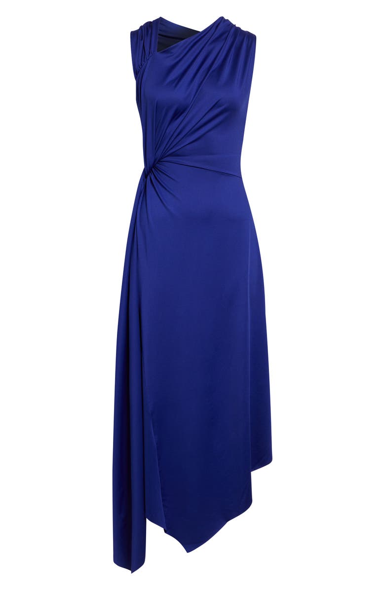 Victoria Beckham Asymmetric Stretch Jersey Midi Dress, Main, color, Bright Indigo