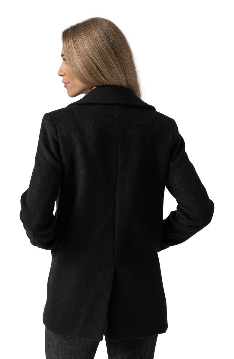 Saint + Sofia Quinn Pea Coat, Alternate, color, Black