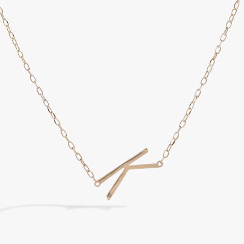 Alex and Ani Gold Elongated Initial Pendant Necklace in Gold - K 