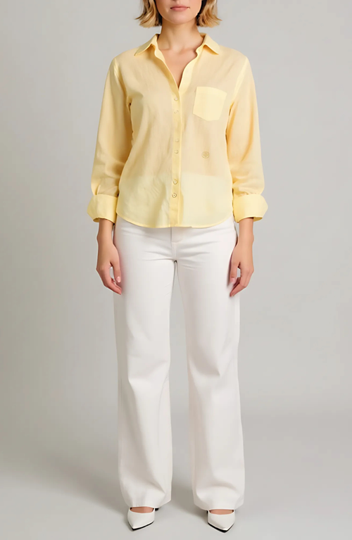 Nelle Atelier The Chacha Petite Button Down Shirt In Yellow
