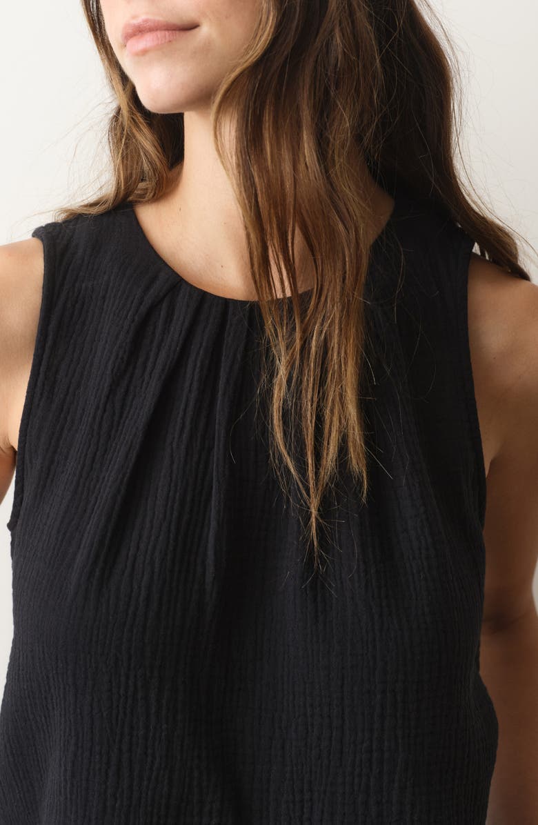 Marine Layer Serena Cotton Gauze Tank, Alternate, color, Black