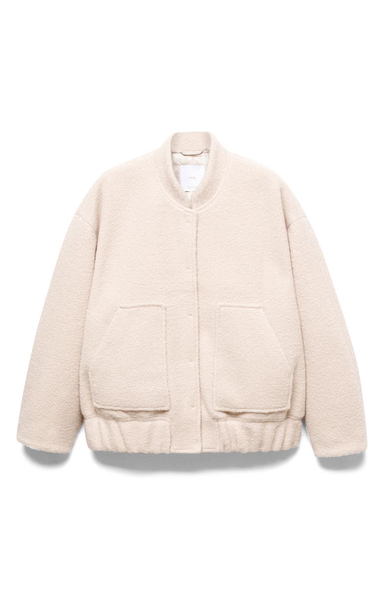 MANGO Oversized Textured Bomber Jacket, Main, color,