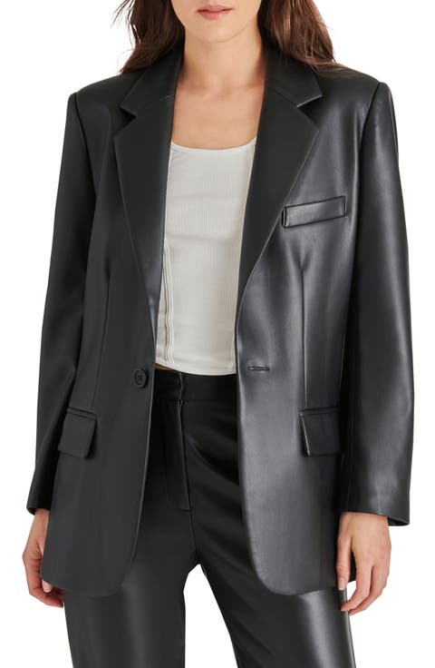 Imaan Faux Leather Blazer