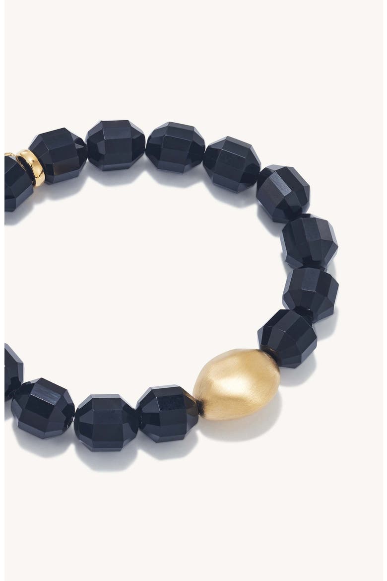 Vela Beaded Stretch Bracelet, Alternate, color, BLACK OBSIDIAN/ GOLD