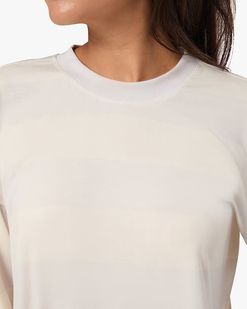 Weworewhat Oversized Long Sleeve Crewneck Top In Cloudgry/ivory