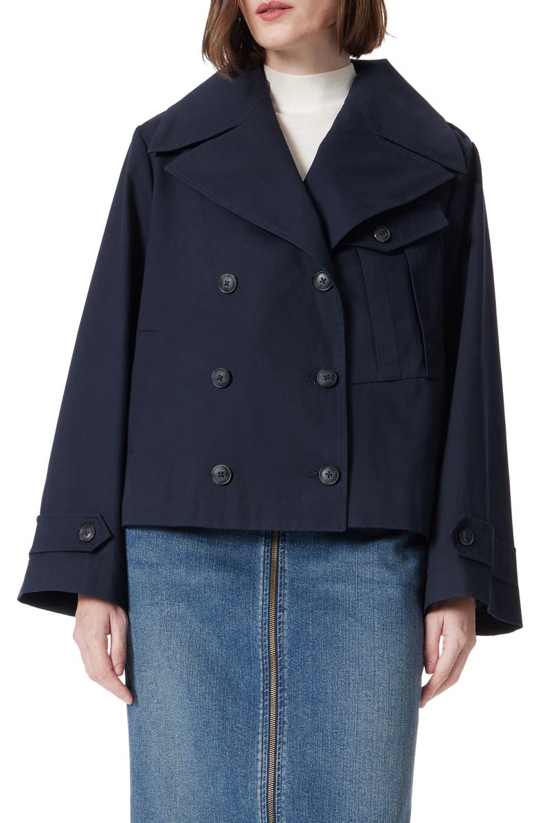 DO by Dee Ocleppo Mixed Media Short Trench Coat, Main, color, New Navy