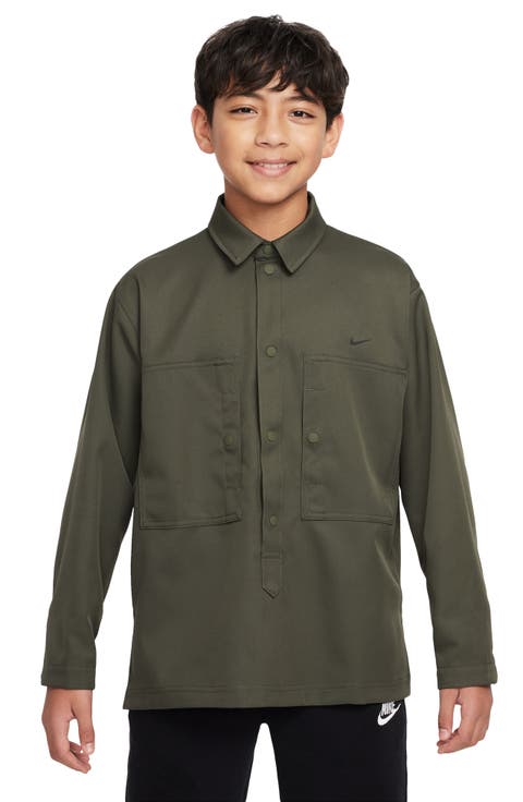 Kids' Sportswear Metro Ground Snap-Up Popover Shirt (Little Kid & Big Kid)