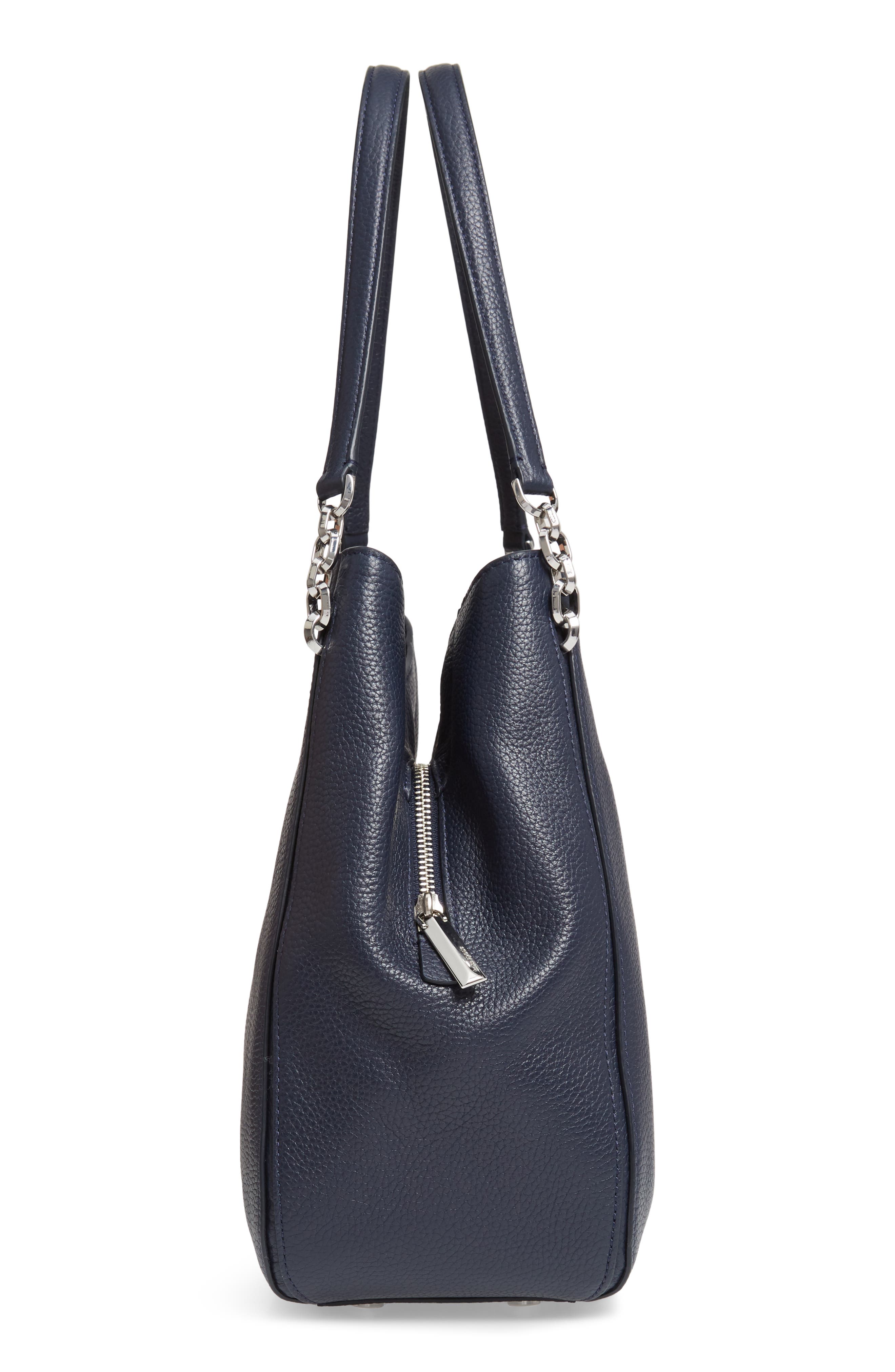 large hailey leather shoulder bag, Alternate, color, BLAZER BLUE