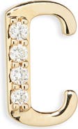 LANA 14K Gold Diamond Initial Single Stud Earring