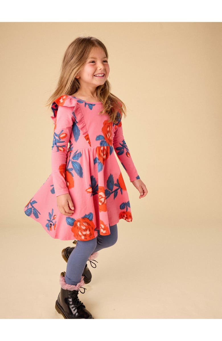 Tea Collection Ruffle Shoulder Ballet Dress, Alternate, color, Turkish Rose