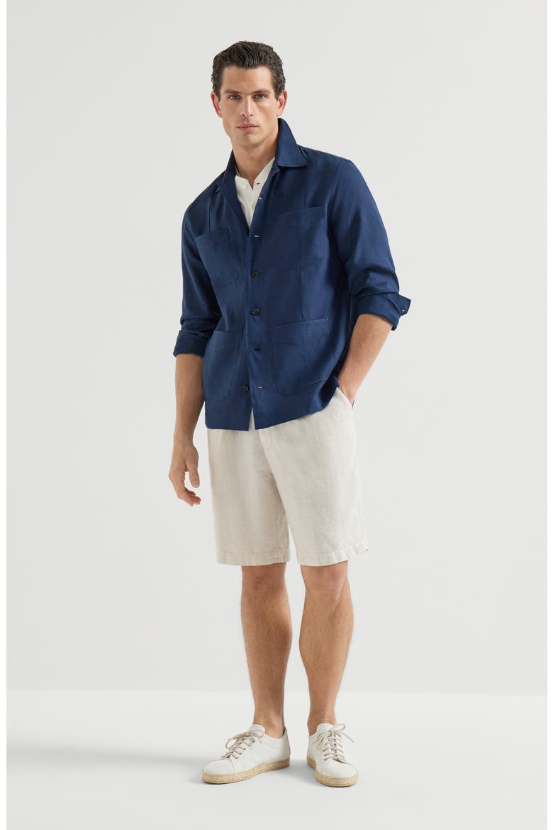 Linen Bermuda shorts, Alternate, color, Panama
