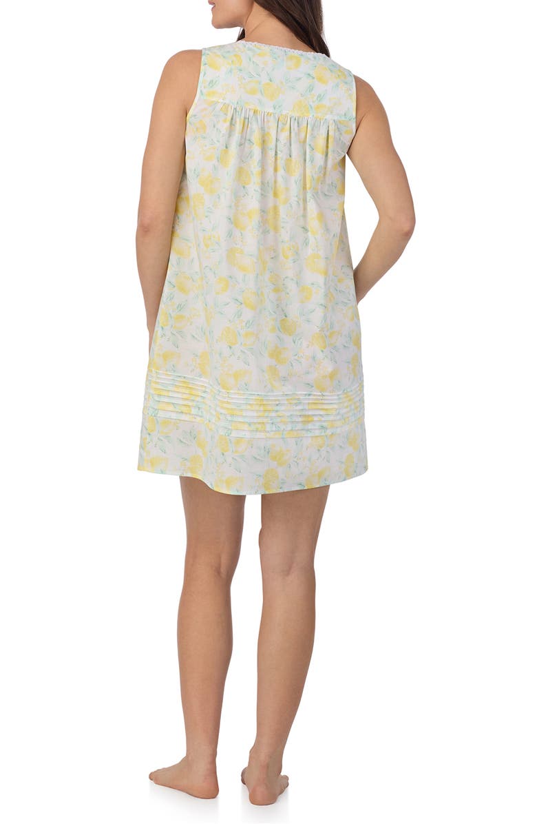 Eileen West Floral Print Sleeveless Cotton Lawn Chemise, Alternate, color, White Novelty