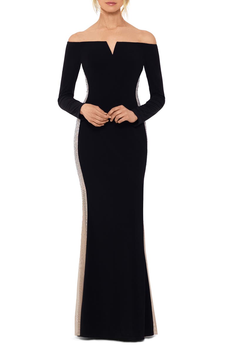 Xscape Evenings Xscape Off the Shoulder Evening Gown, Main, color, 