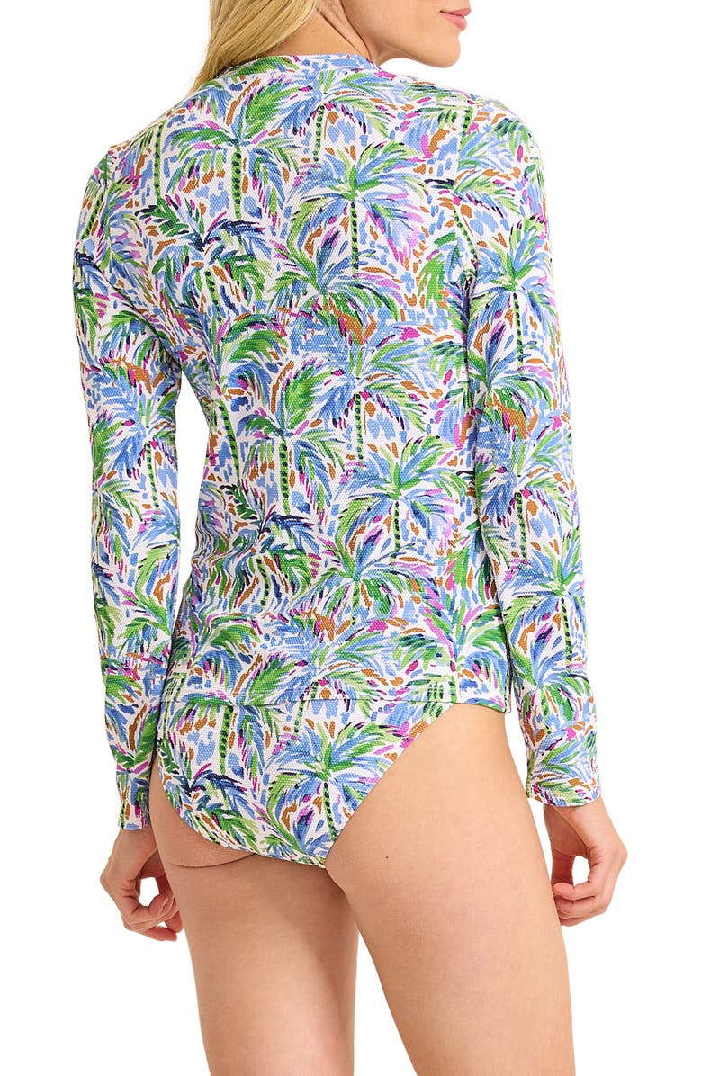 Tommy Bahama Poolside Palms Zip Long Sleeve Rashguard, Alternate, color, 