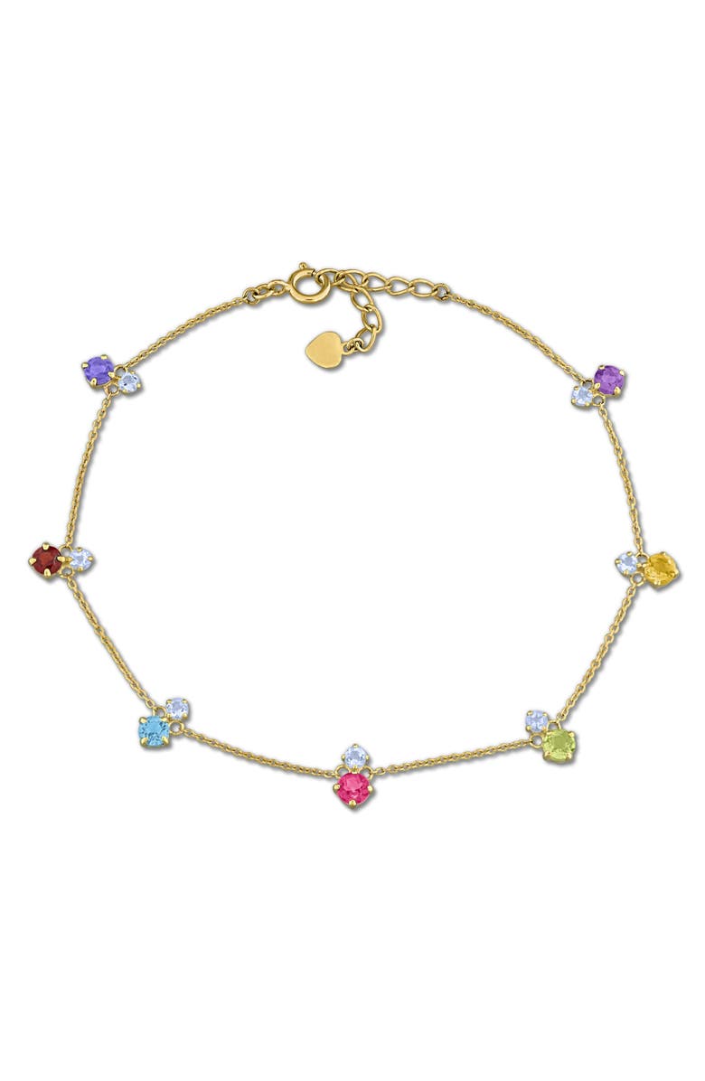Julianna B. Multi-Color Gemstone Station Bracelet 10K, Main, color, 10K Yellow Gold