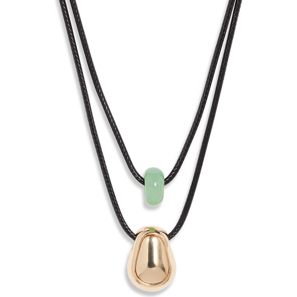 Open Edit Layered Pendant Necklace In Black