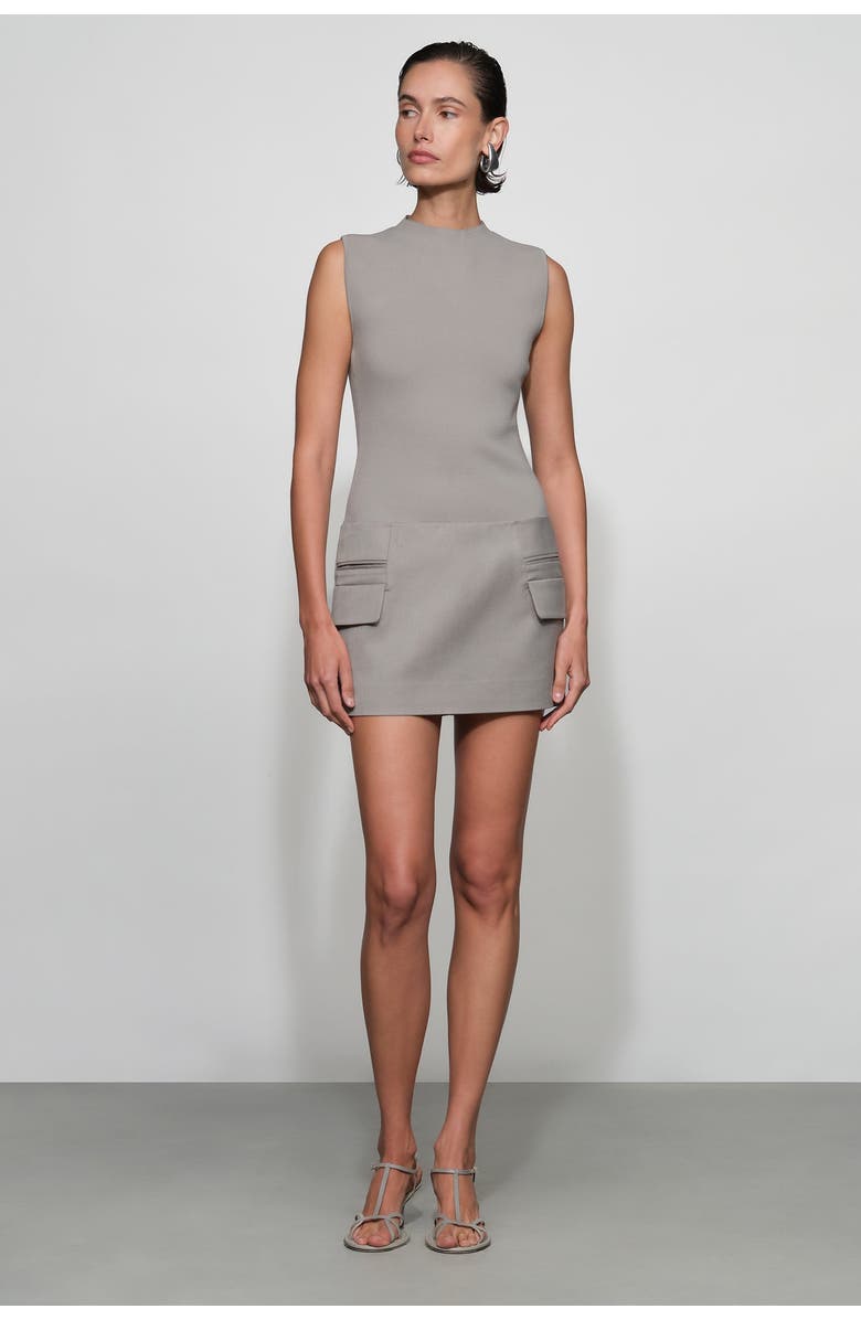 Et Ochs Vander Knit Combo Mini Dress, Alternate, color, Dove