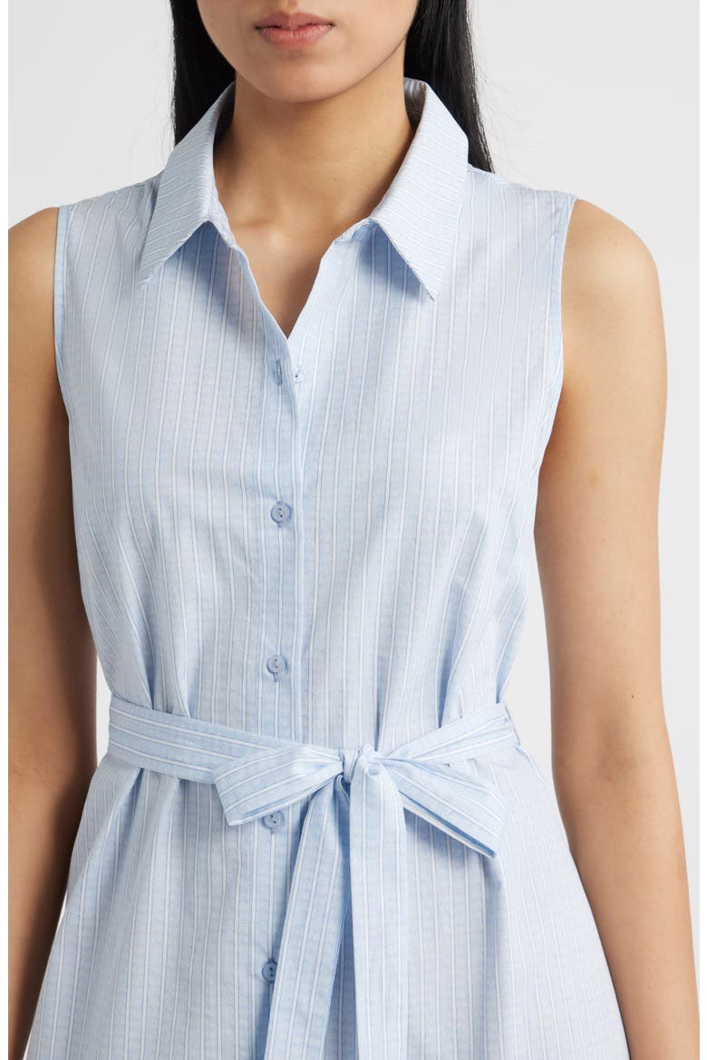 Pinstripe Button-Up Midi Shirtdress, Alternate, color, ARTESIAN BLU