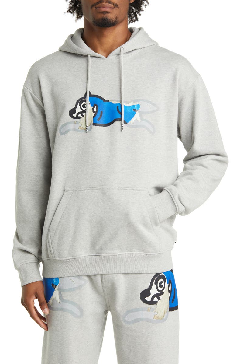 ICECREAM Sticker French Terry Hoodie, Main, color, Heather Grey