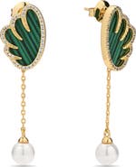 EYE CANDY LOS ANGELES Fluxen 18k Gold Plate Leaf Drop Earrings