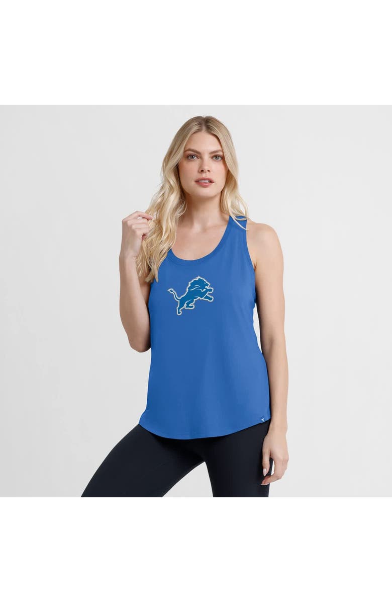 FANATICS Women's Fanatics Blue Detroit Lions Iron Fan Tank Top, Alternate, color, 