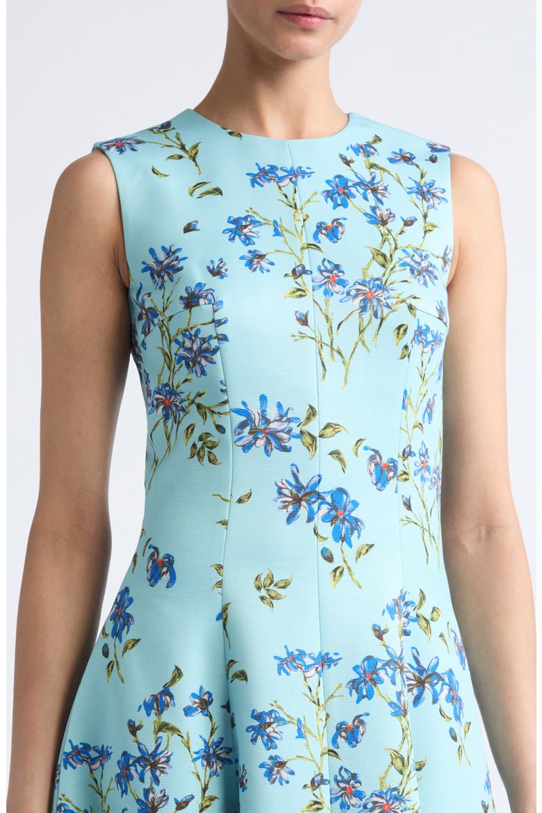 Mara Magnolia Taffeta Faille Midi Dress, Alternate, color, MAGNOLIA PRINT - BLUE