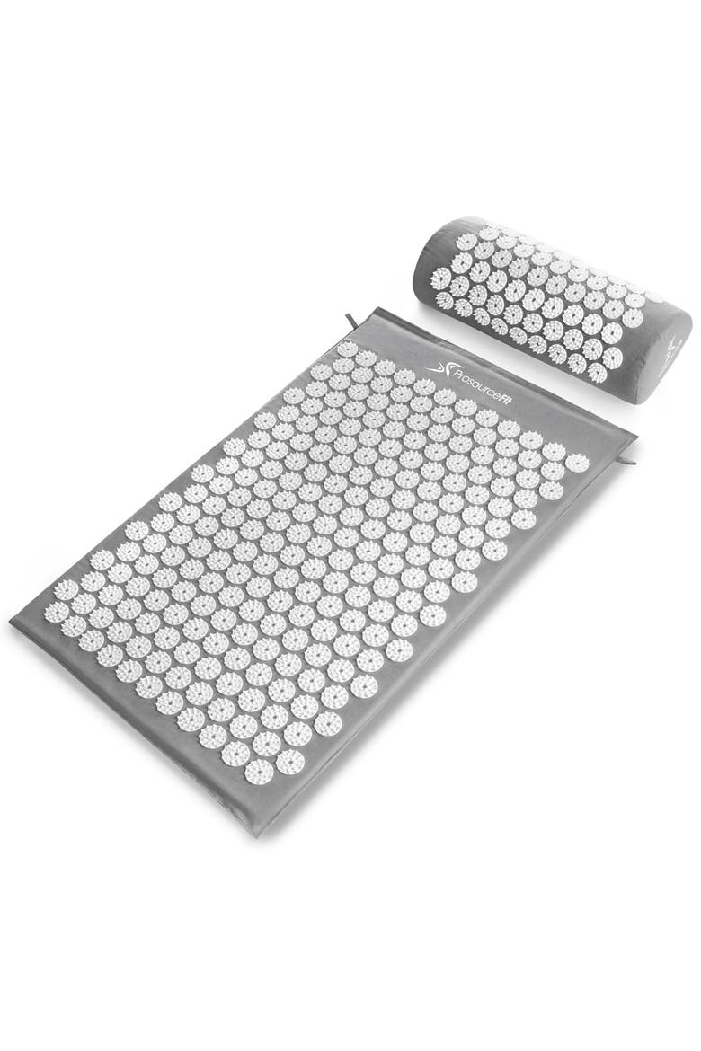 Acupressure Mat and Pillow Set, Main, color, Gray