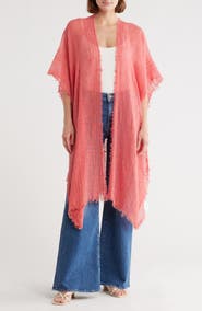 BCBG Textured Weave Open Front Duster