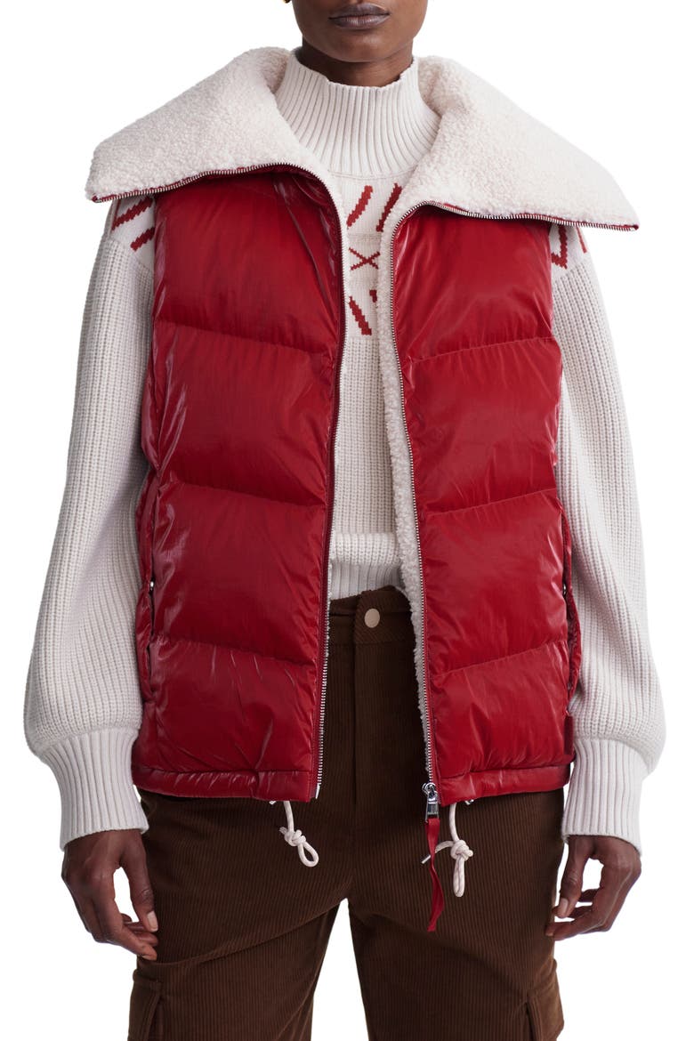 Brock Fleece Lined Puffer Vest, Main, color, RED DAHLIA