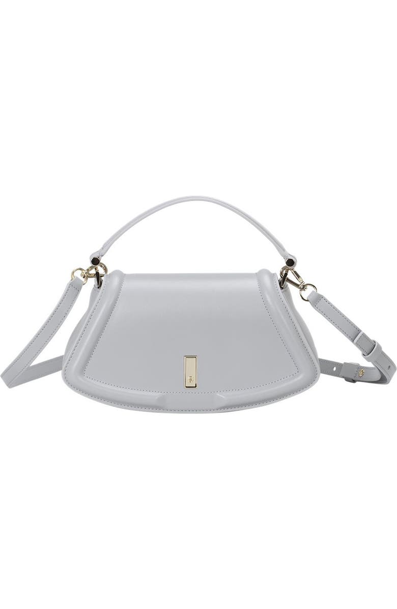 BOSS Medium Ariell Leather Shoulder Bag, Main, color, Light Grey
