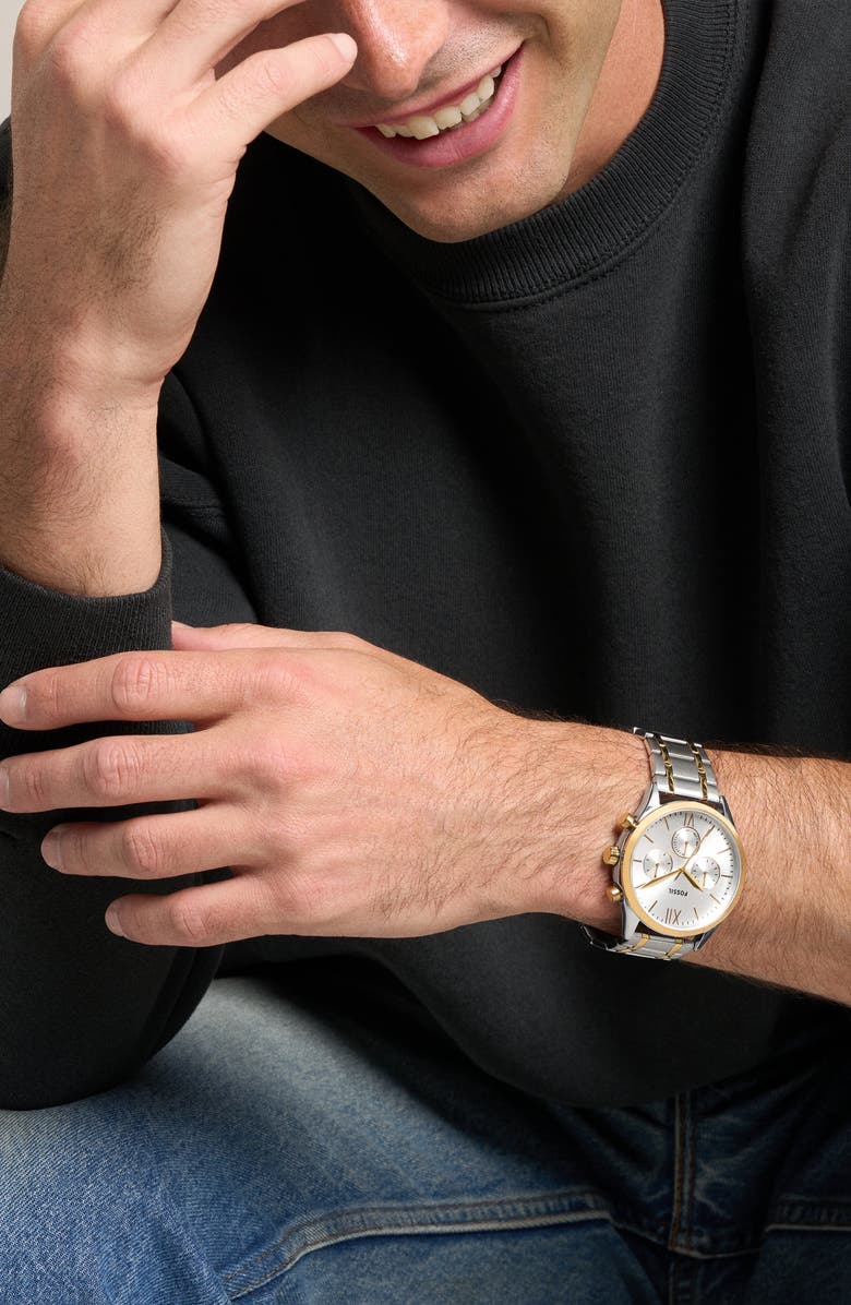 Fossil Fenmore Multifunction Bracelet Watch, 44mm, Alternate, color, 2-Tone