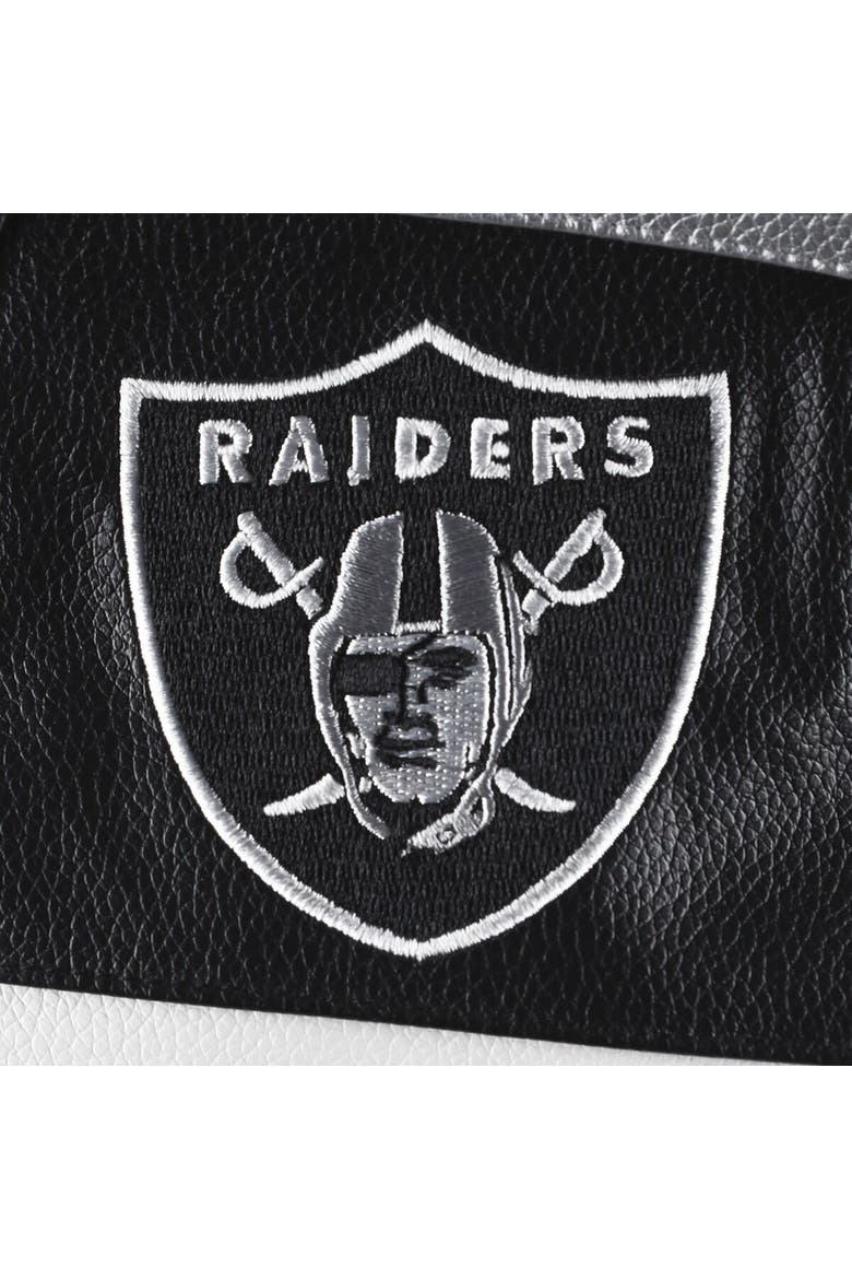 Women's The Wild Collective  Black Las Vegas Raiders Faux Leather Full-Zip Racing Jacket, Alternate, color, Black