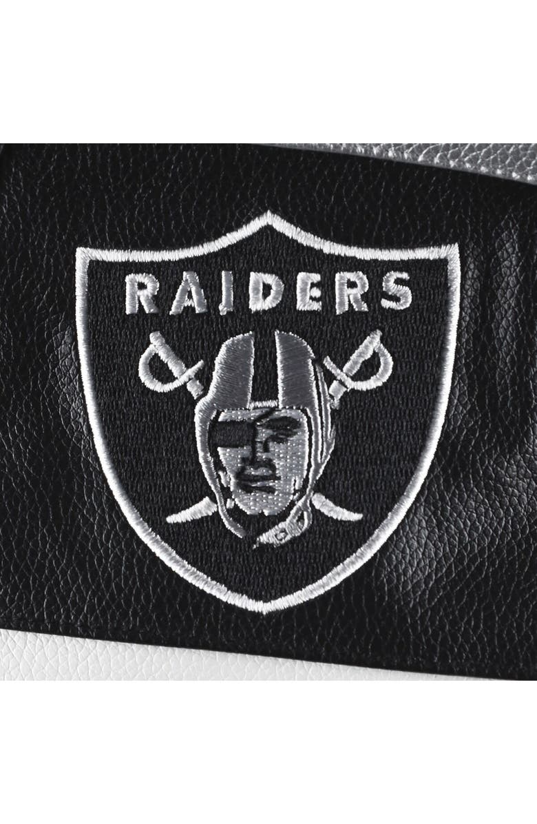 THE WILD COLLECTIVE Women's The Wild Collective  Black Las Vegas Raiders Faux Leather Full-Zip Racing Jacket, Alternate, color, Black