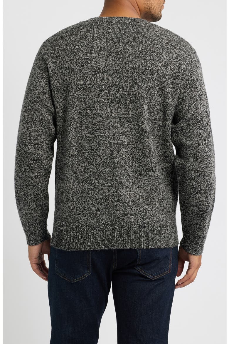 Marled Wool Crewneck Sweater, Alternate, color, BLACK/ WHEAT HEATHER