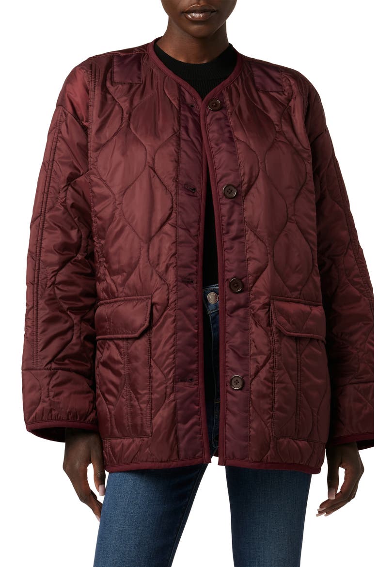 Oversize Quilted Jacket, Main, color, MERLOT
