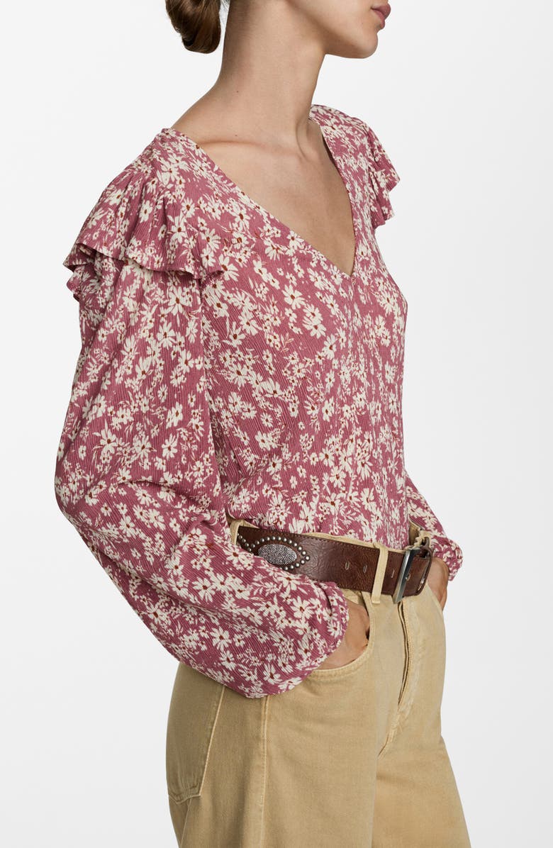 MANGO Ruffle Top, Alternate, color, Pink