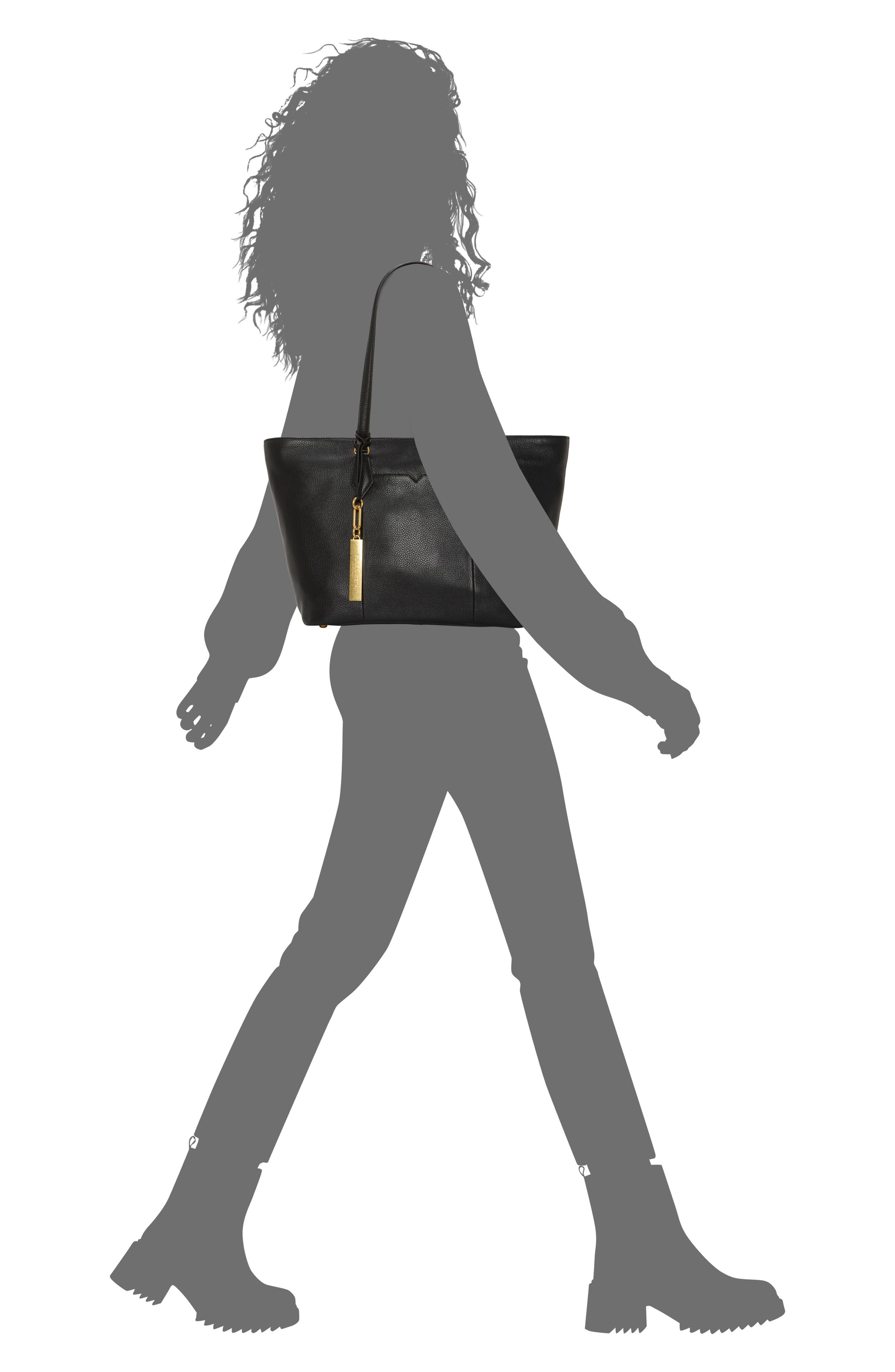 Vince Camuto Noemi Leather Tote, Alternate, color, Black