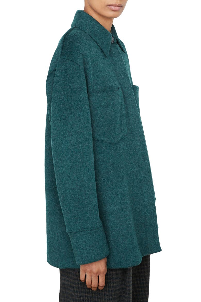 Oversize Cotton Blend Shirt Jacket, Alternate, color, SEA QUARTZ