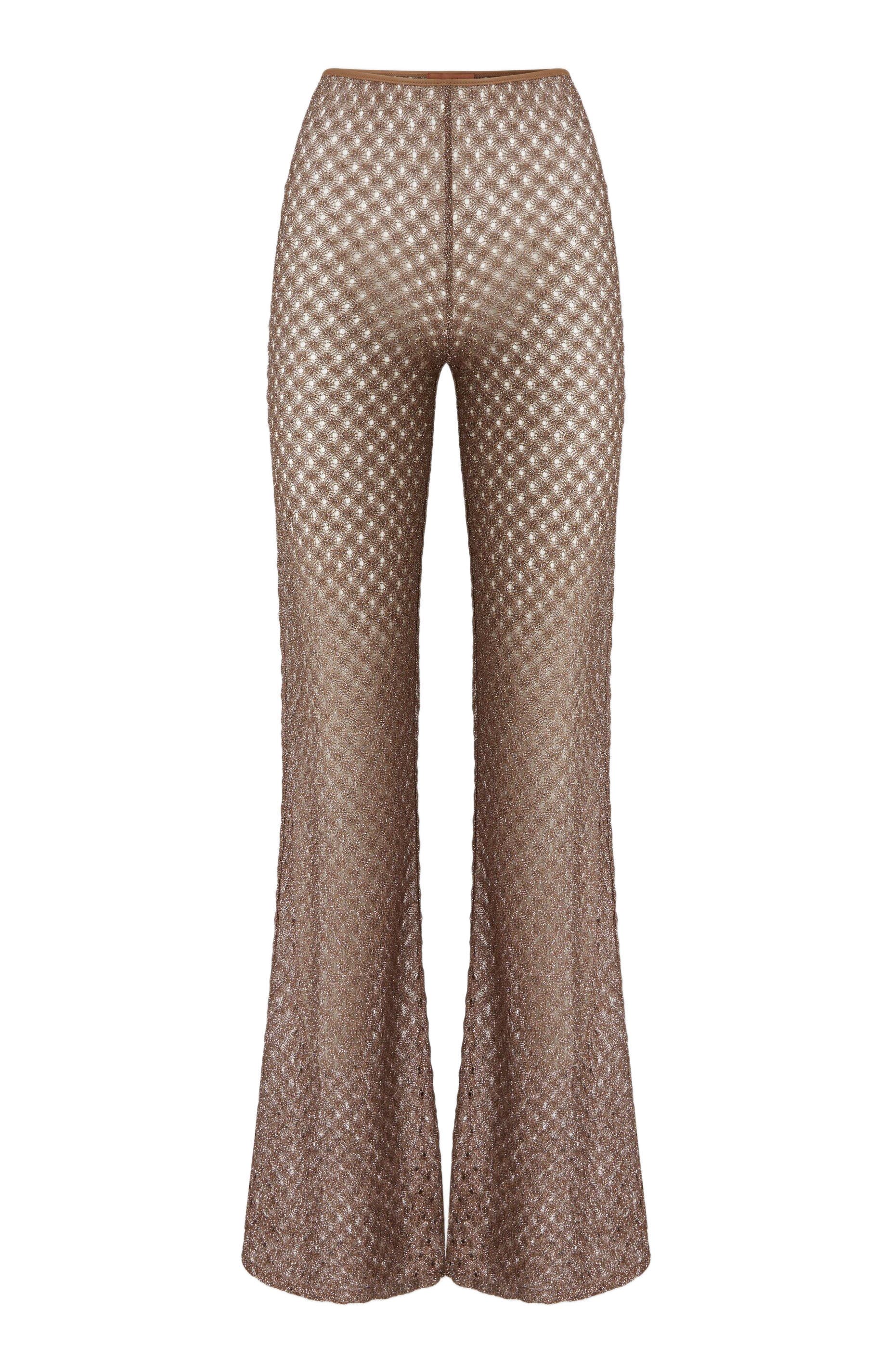 Cover-up Trousers In Lame Viscose With Spiderweb Pattern - image 2