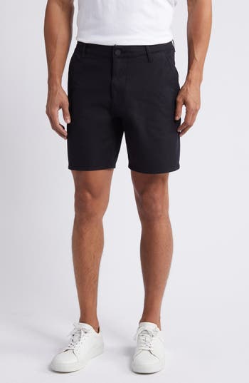 Mavi Jeans Noah Stretch Twill Flat Front Shorts In Black Active