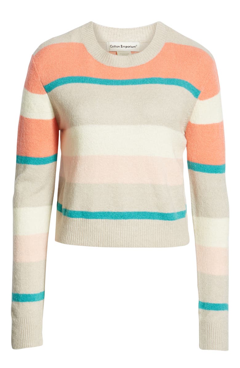 Cotton Emporium Multi Stripe Crop Sweater, Alternate, color,