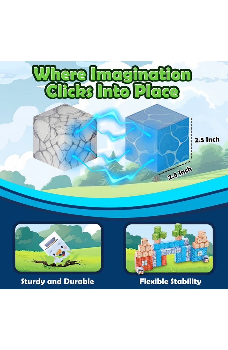 CONTIXO 100 Pcs Magnetic Building Cube Game, Alternate, color, Multi Color