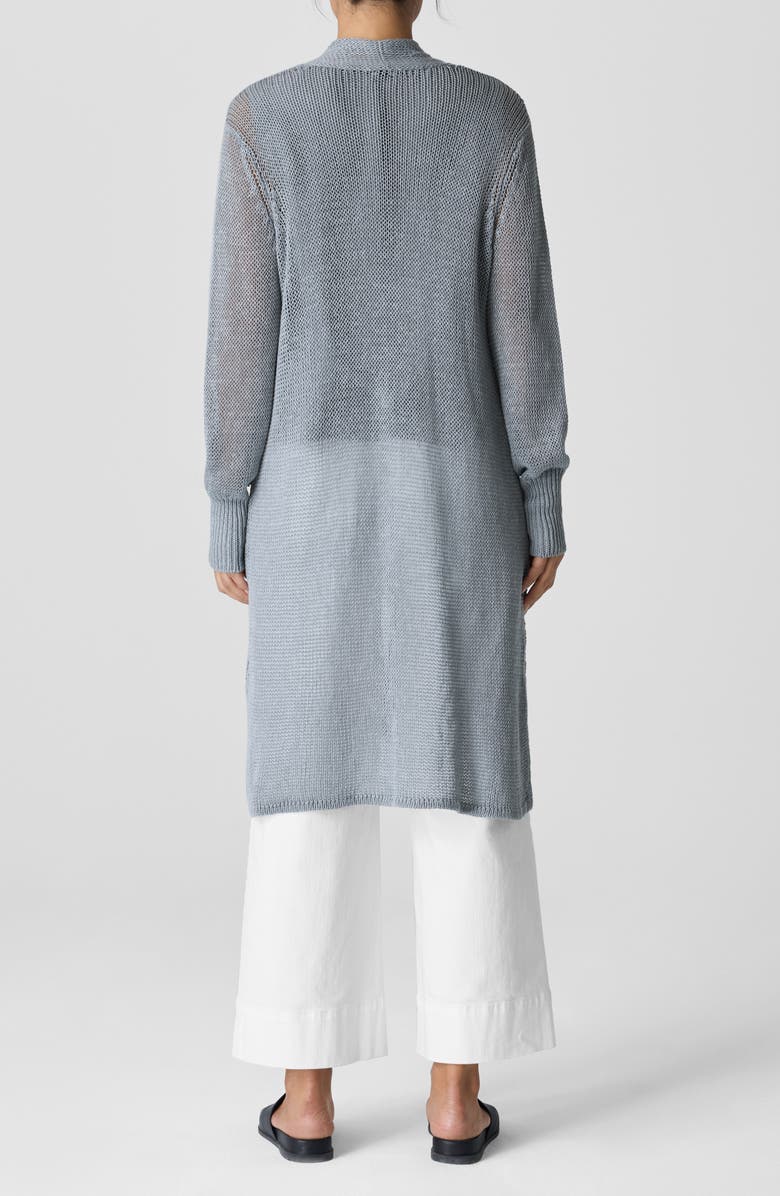 Eileen Fisher Long Organic Cotton Blend Cardigan, Alternate, color, Greystone