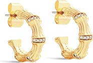 Anabel Aram Jewelry Bamboo Huggie Hoop Earrings