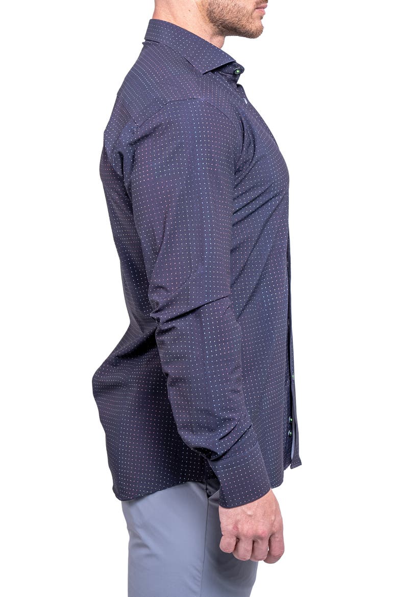 Einstein Print Cotton Button-Up Shirt, Alternate, color, BLACK