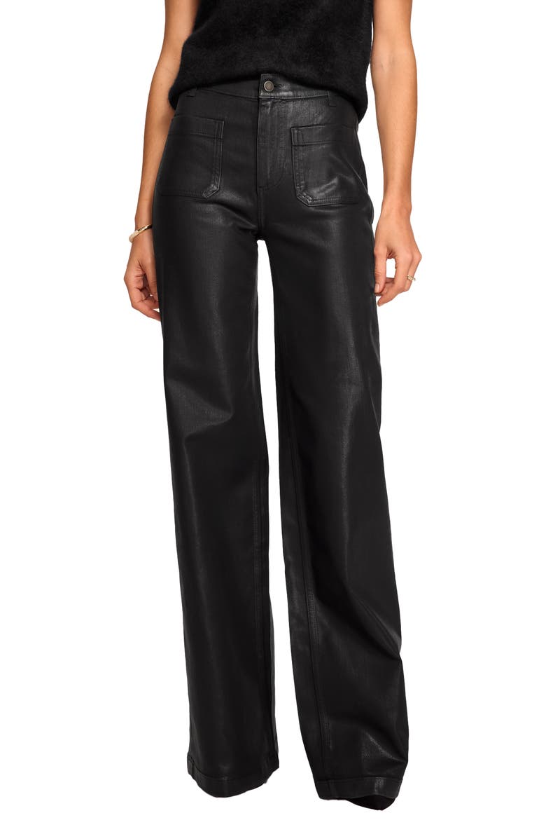 Cleo Coated Bootcut Jeans, Main, color, BLACK