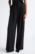 Cinq à Sept Marne Pleated Wide Leg Crepe Pants