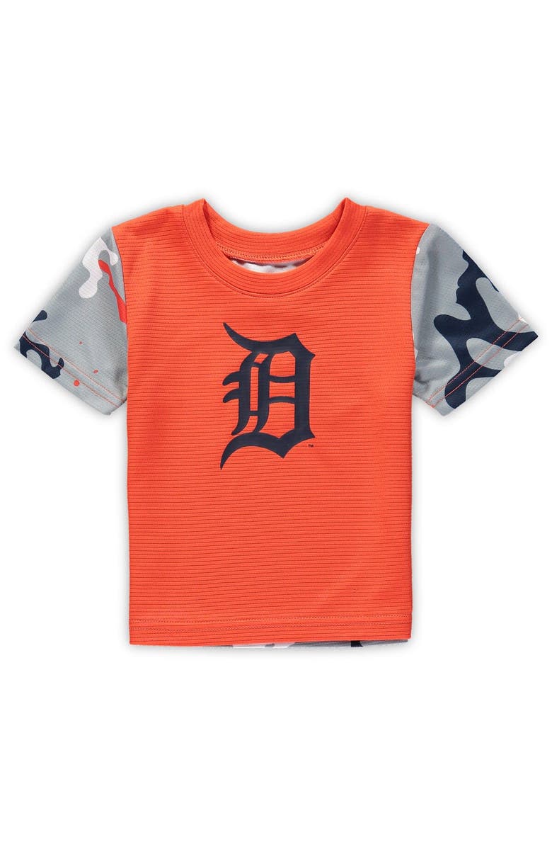 Outerstuff Newborn & Infant Orange/Navy Detroit Tigers Pinch Hitter T-Shirt & Shorts Set, Alternate, color, 