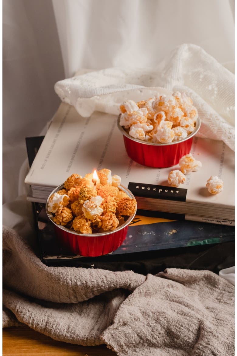 Popcorn Candle Bowl, Alternate, color, Caramel